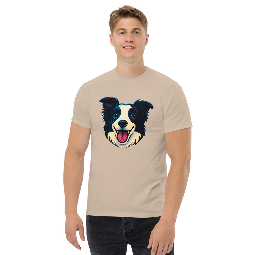 Border Collie in retro print style with CMYK halftone colors - Image 3