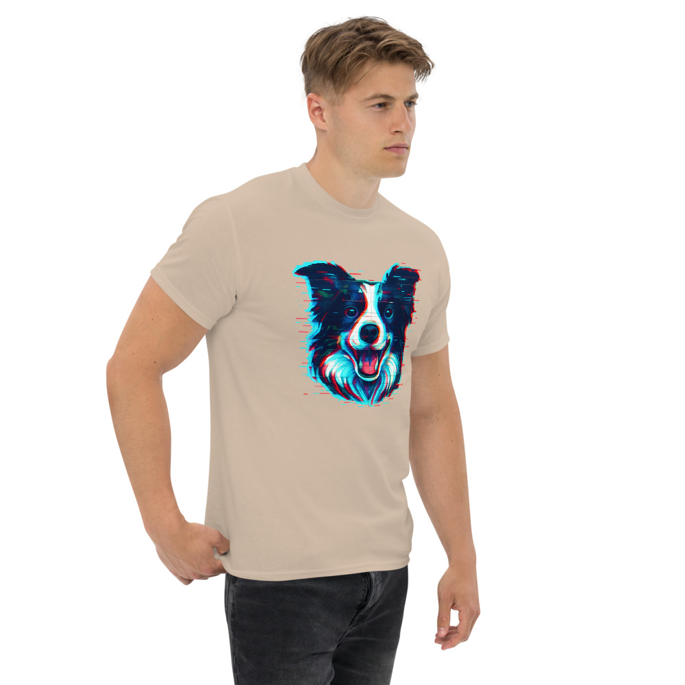 Border Collie in glitch art style with RGB split palette - Image 4