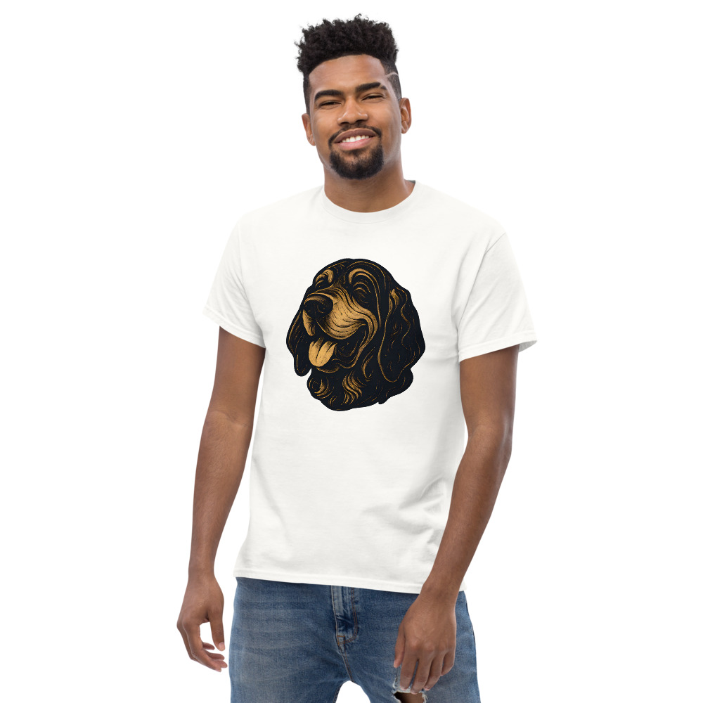 Bloodhound in whimsical fantasy style with black and gold colors - Image 8
