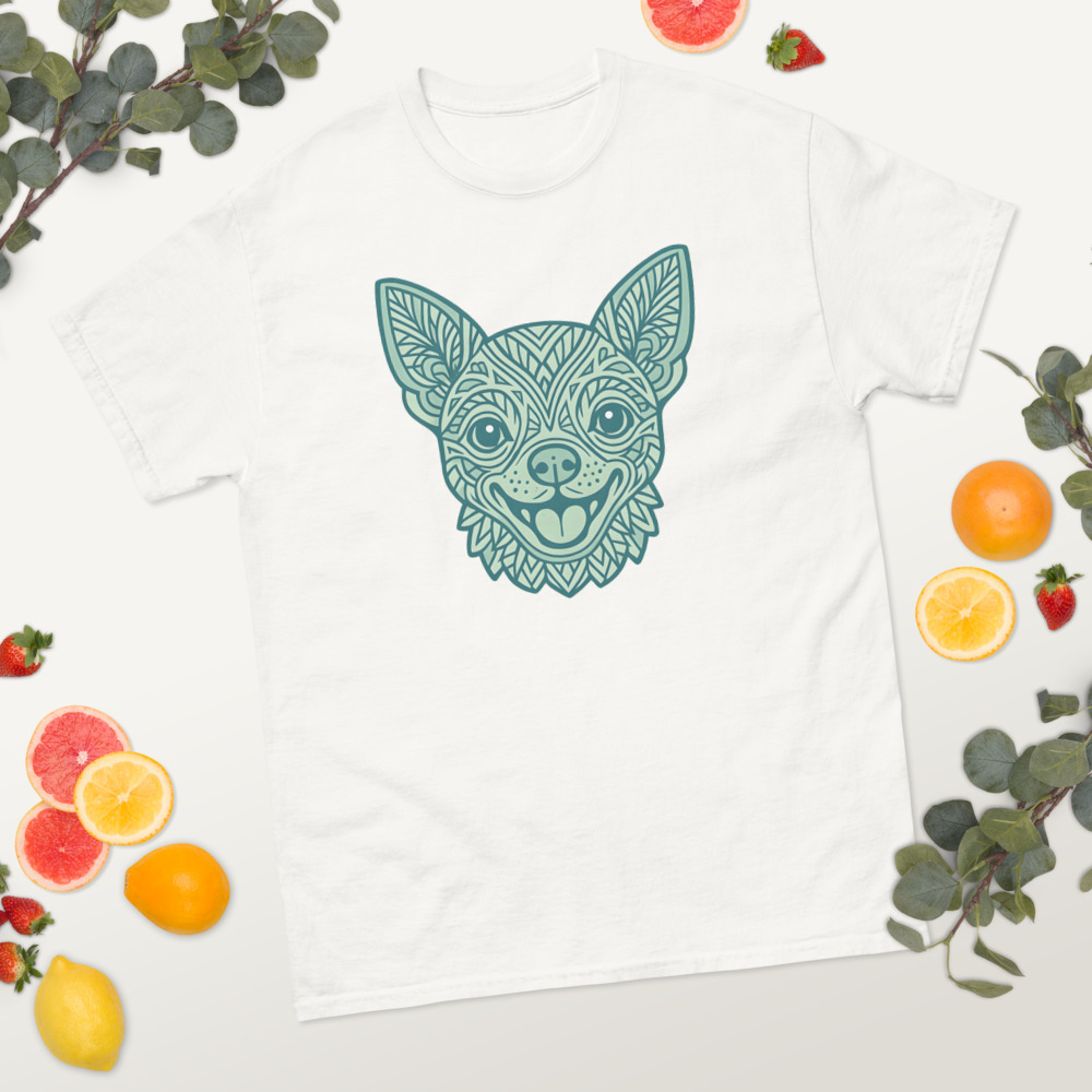 Chihuahua Tribal Pattern Art in Pastel Greens and Blues - Image 9