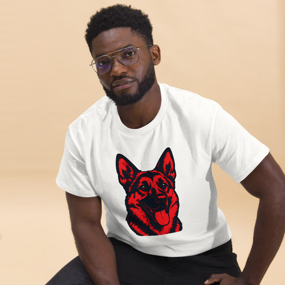 German Shepherd in Pop Art style with bright red and deep black - Image 9