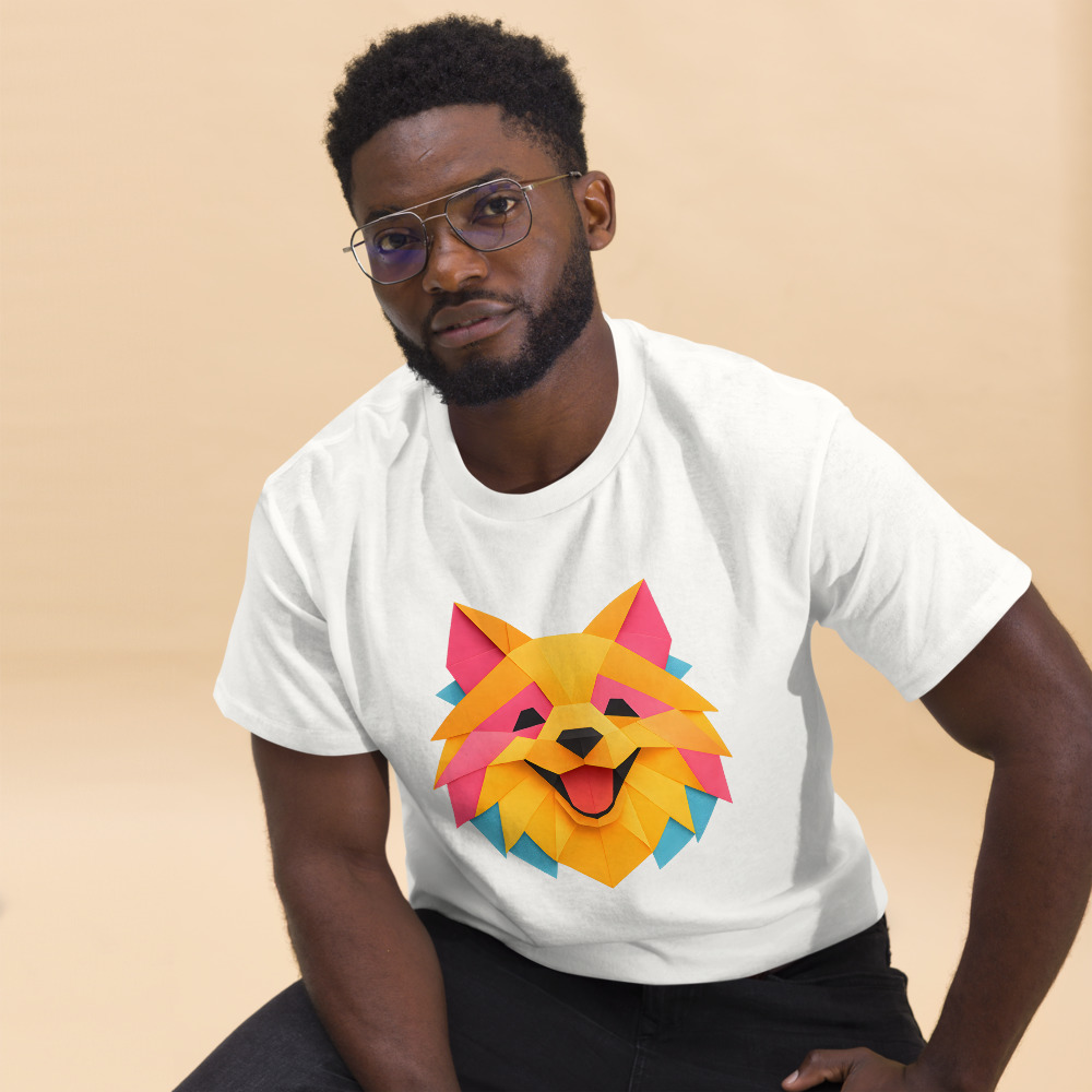 Pomeranian in origami paper style with bright colors - Image 8