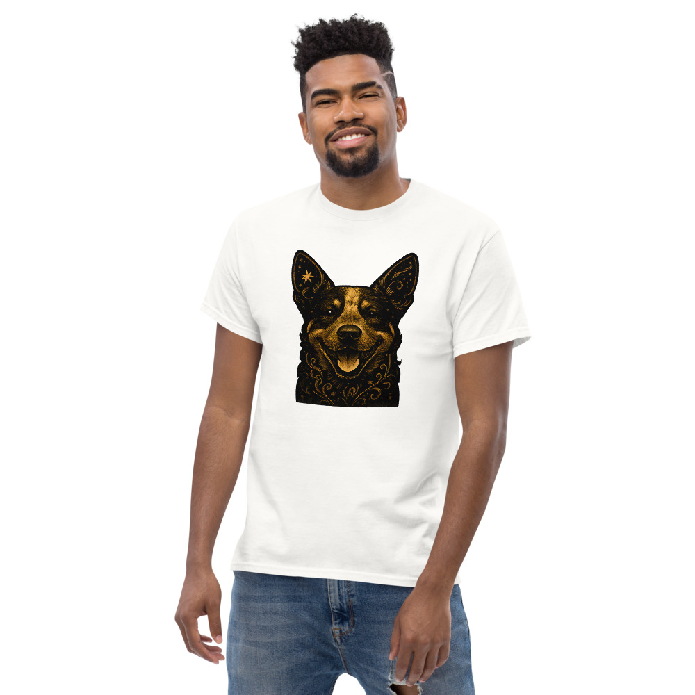 Australian Cattle Dog in whimsical fantasy style with black and gold colors - Image 8