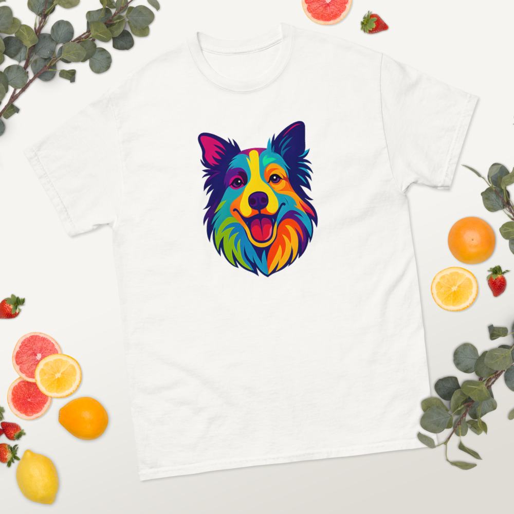 Border Collie in digital illustration with vibrant neon colors - Image 8