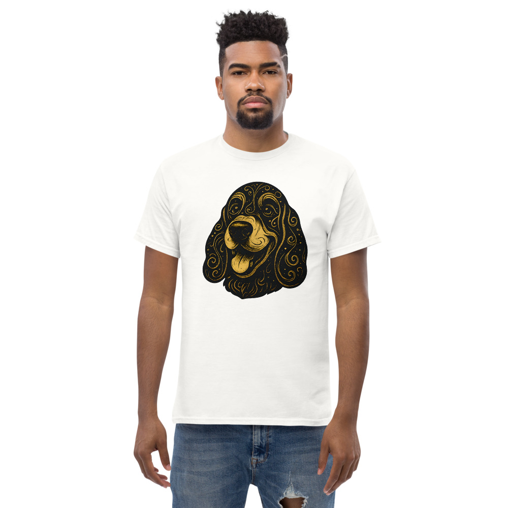 Basset Hound in whimsical fantasy style with black and gold colors - Image 8