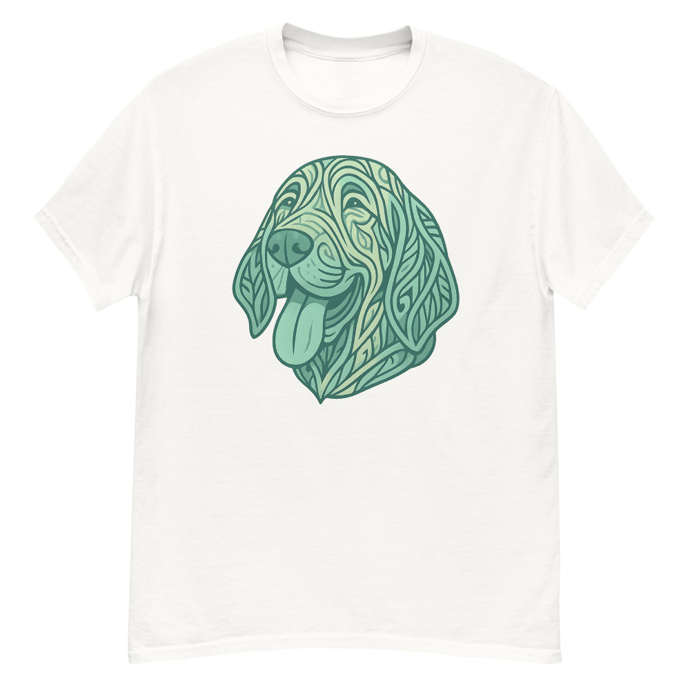 Bloodhound in tribal pattern with pastel greens and blues - Image 8