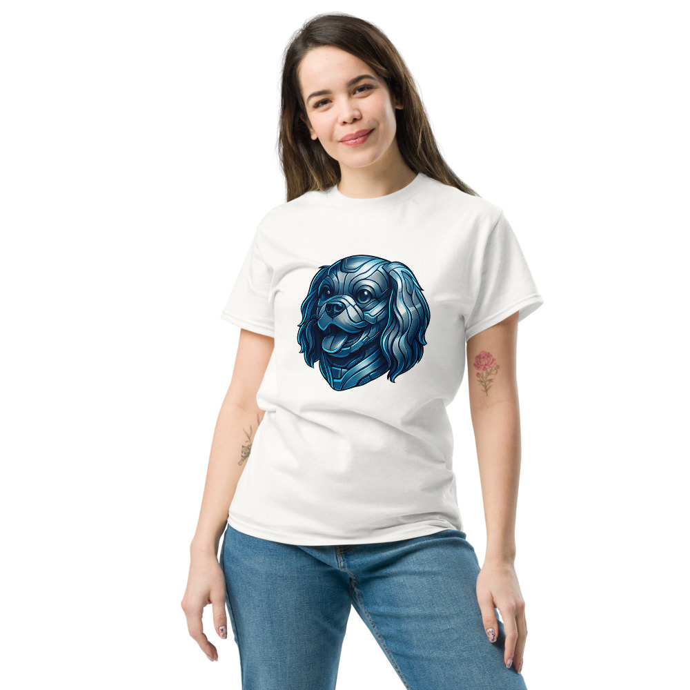 Cavalier King Charles Spaniel in futuristic cyberpunk style with steel silver and electric blue - Image 8