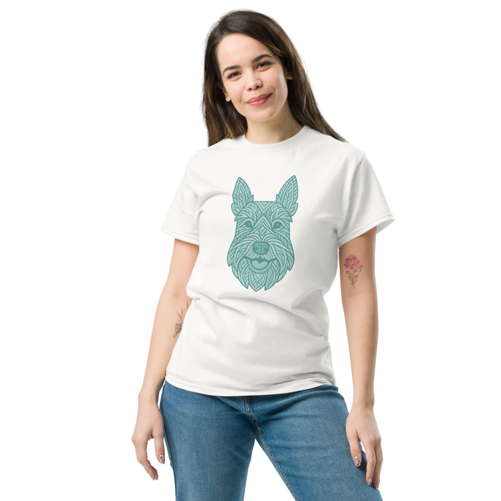 Scottish Terrier in tribal pattern with pastel greens and blues - Image 9