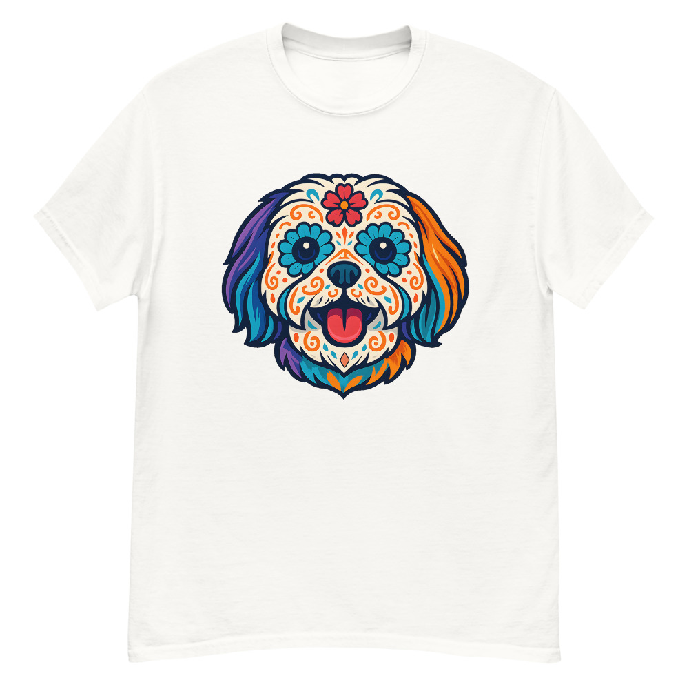 Shih Tzu in Day of Dead style with bright colors - Image 9