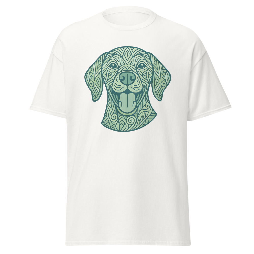 Vizsla in tribal pattern style with pastel greens and blues - Image 9