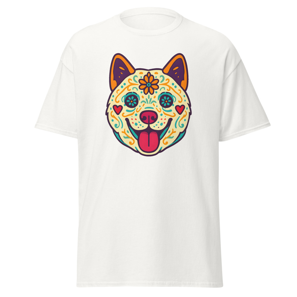 Akita in Day of Dead style with bright colors - Image 8