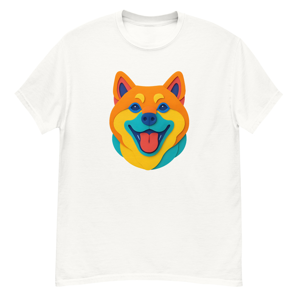 Akita in paper cutout style with bright colors - Image 8