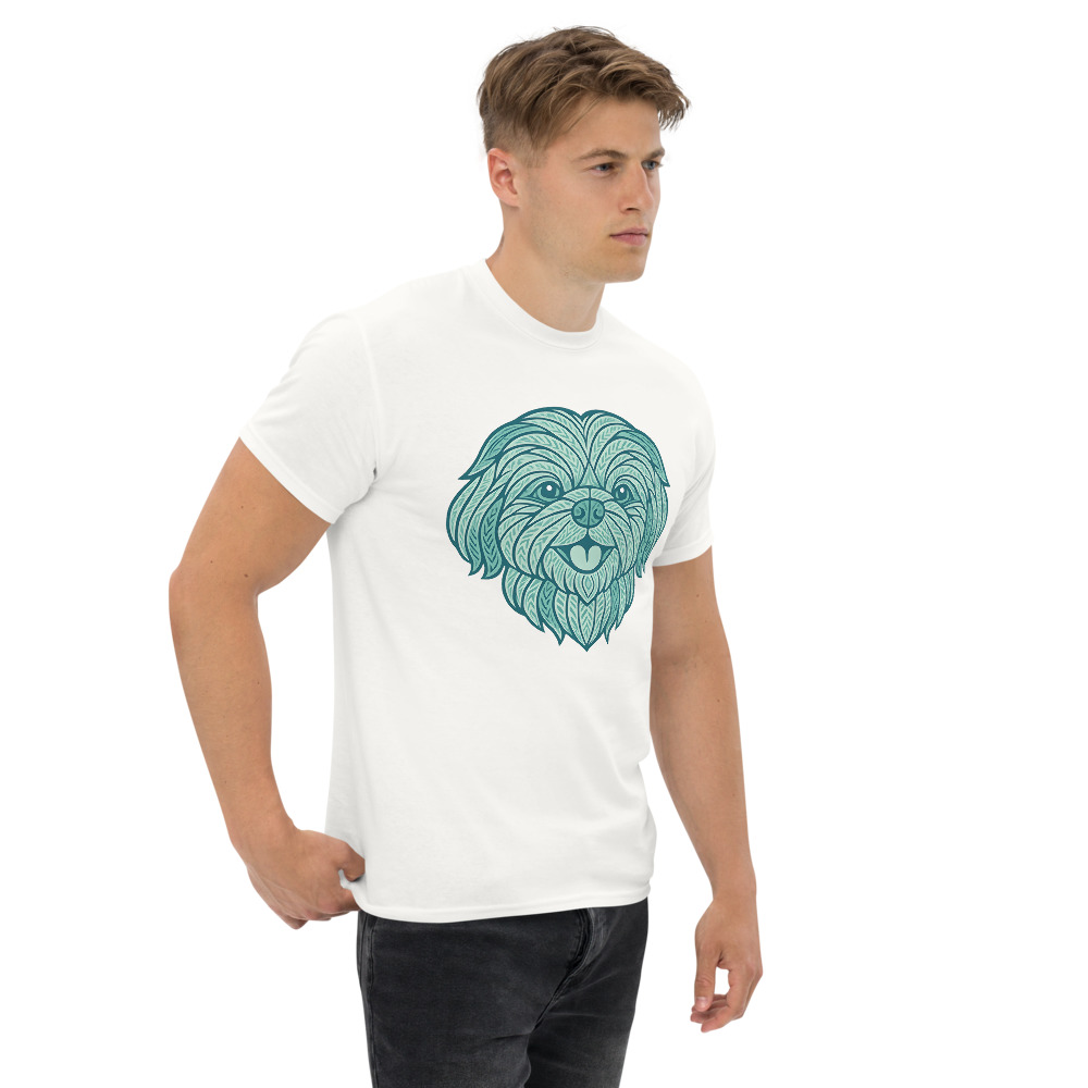 Shih Tzu in tribal pattern with pastel greens and blues - Image 8