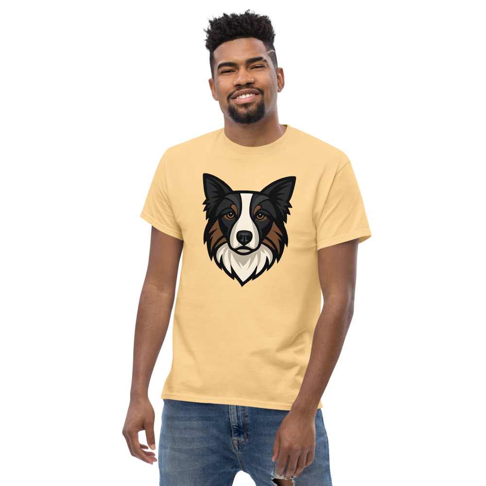 Border Collie in Art Deco style with common breed colors