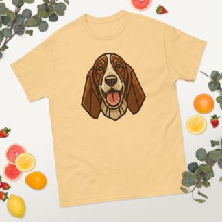 Basset Hound in Art Deco style with common breed colors