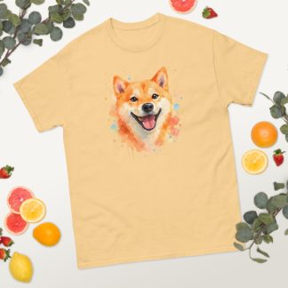 Shiba Inu in watercolor splash style with vibrant colors