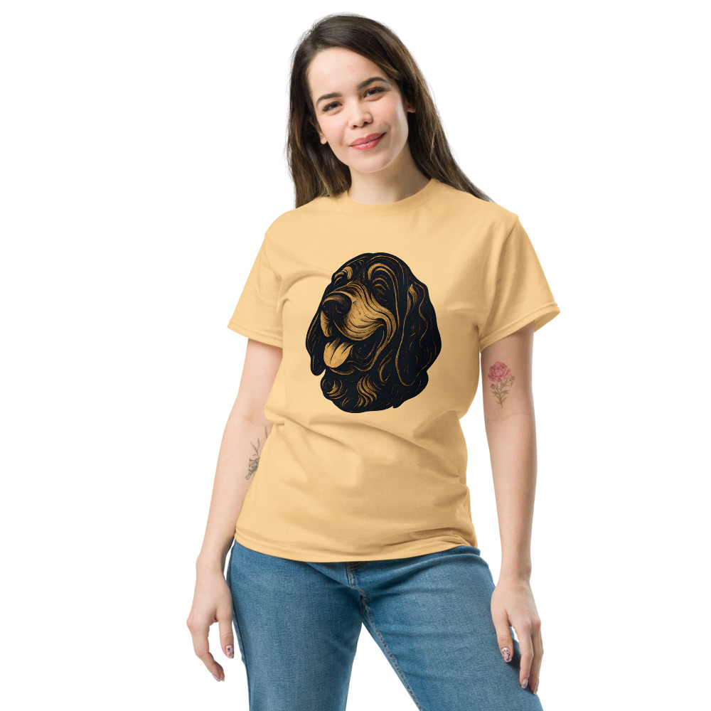 Bloodhound in whimsical fantasy style with black and gold colors - Image 5