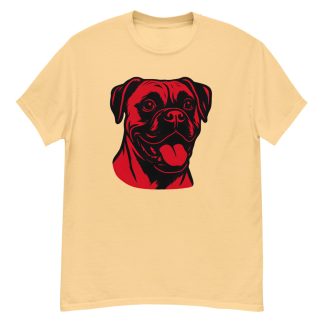 Boxer Dog in Pop Art style with Bright Red and Deep Black