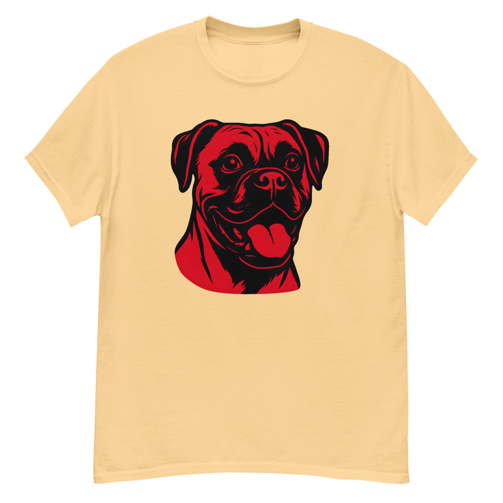 Boxer Dog in Pop Art style with Bright Red and Deep Black