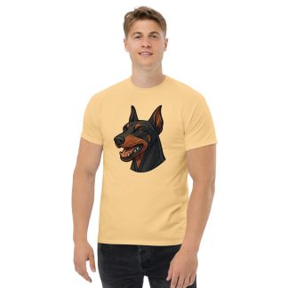 Doberman Pinscher in Art Deco style with breed colors