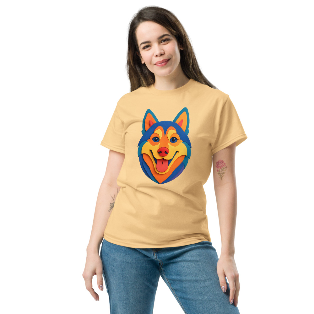 Siberian Husky in paper cutout style with bright colors - Image 4