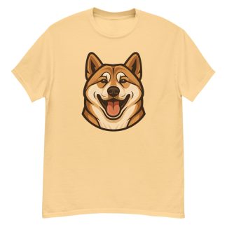 Akita Dog in Art Deco style with common breed colors