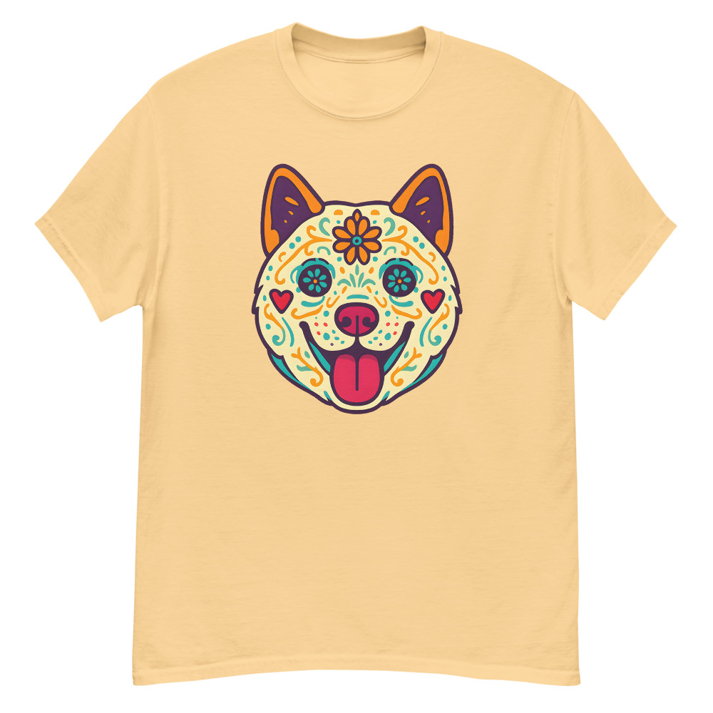Akita in Day of Dead style with bright colors - Image 5