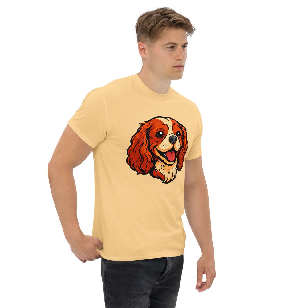 Cavalier King Charles Spaniel in comic book style with warm colors