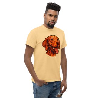 Vizsla in comic book style with warm colors