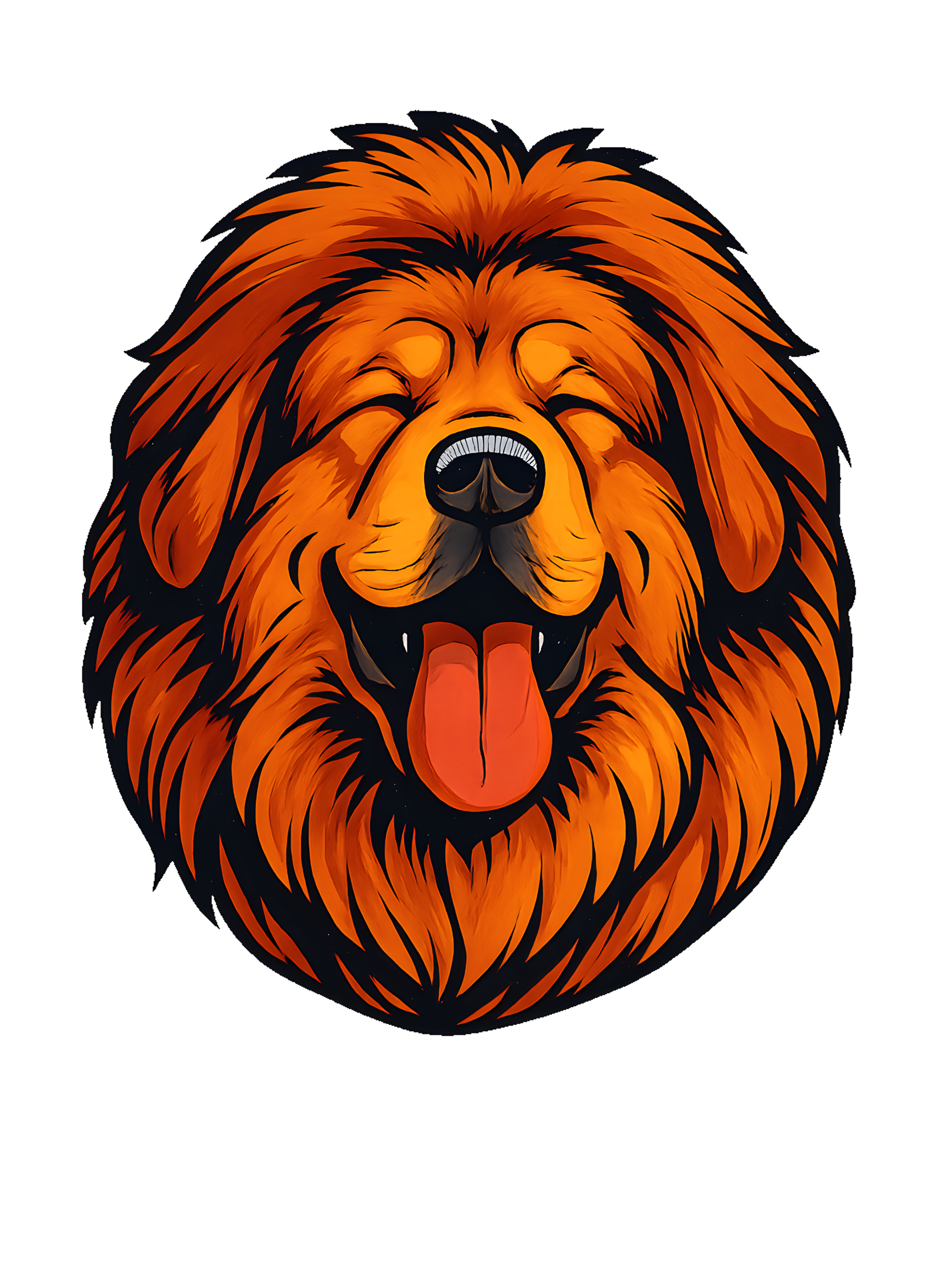 Tibetan Mastiff in comic book style with warm colors - Image 2