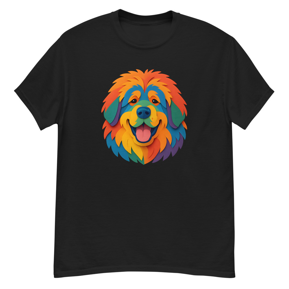 Tibetan Mastiff in paper cutout style with bright colors - Image 9