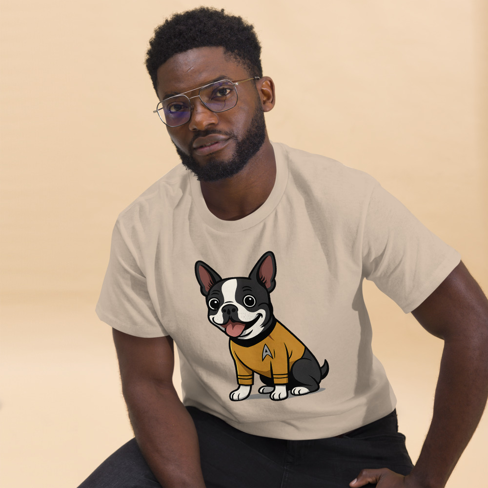 Boston Terrier in comic Star Trek style