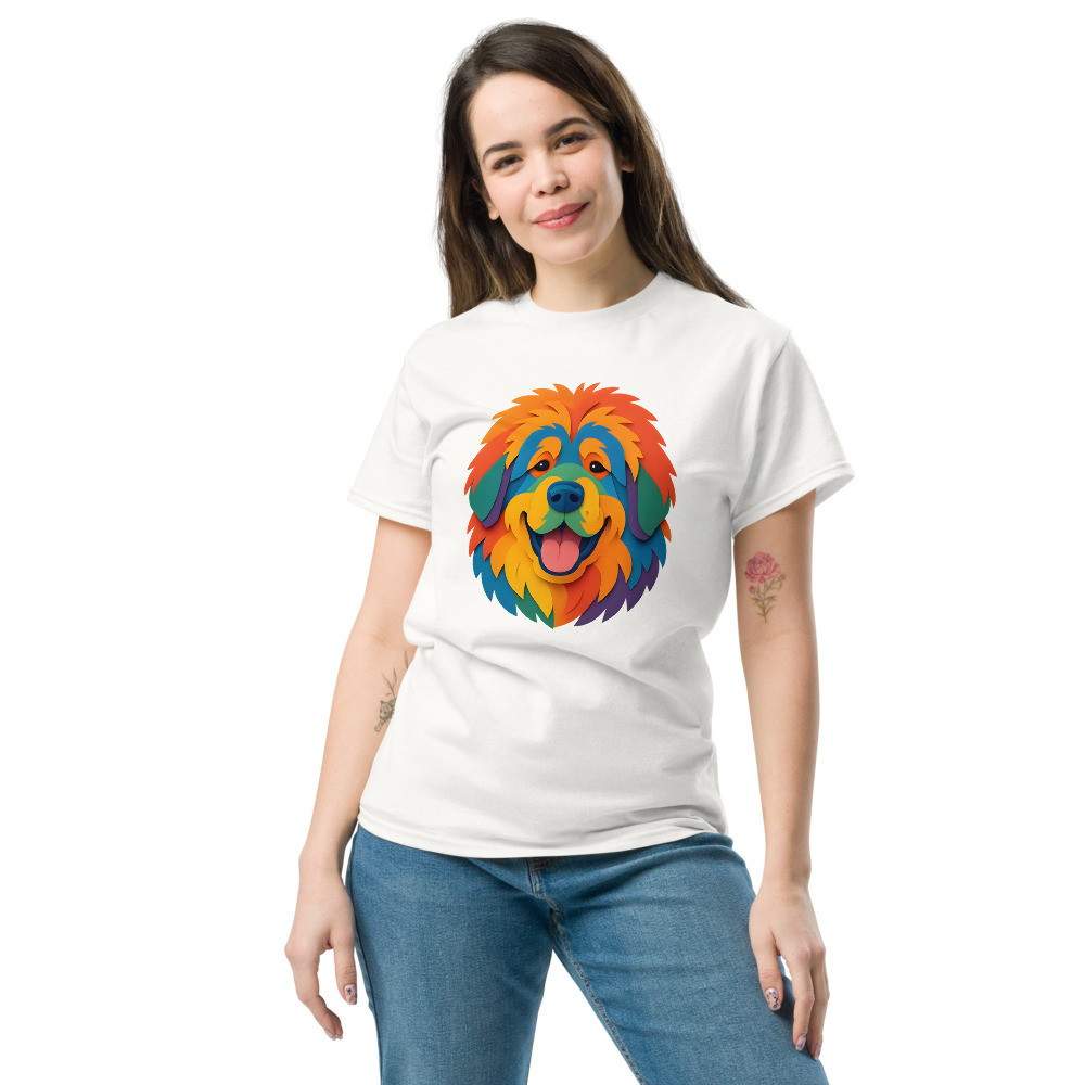 Tibetan Mastiff in paper cutout style with bright colors - Image 8