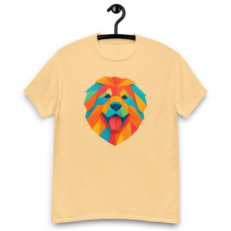 Tibetan Mastiff in origami paper style with bright colors